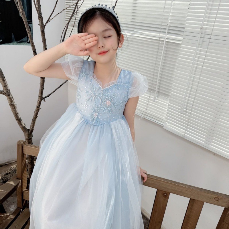 Baby Clothing Dresser - Vestido bordado de Elsa para niñas,