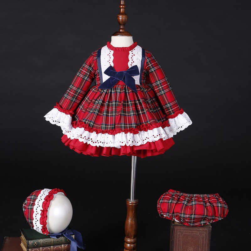 Baby Clothing Dresser - Vestido de princesa vintage a cuadros